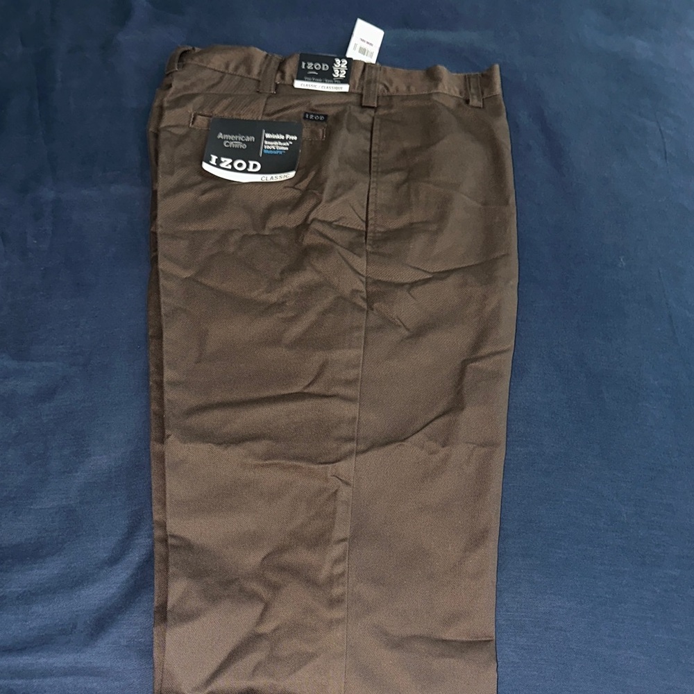 Izod Men's Brown Chino-Style Dress Pants